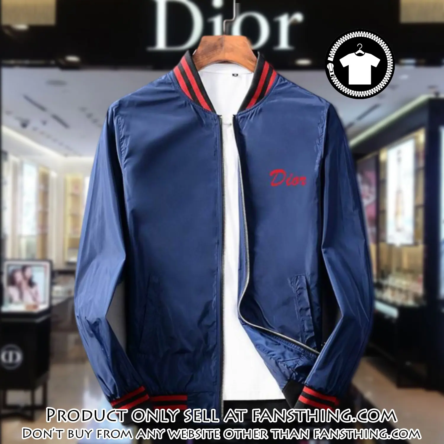 Dior luxury brand varsity zipper jacket vst1038 fst0652356
